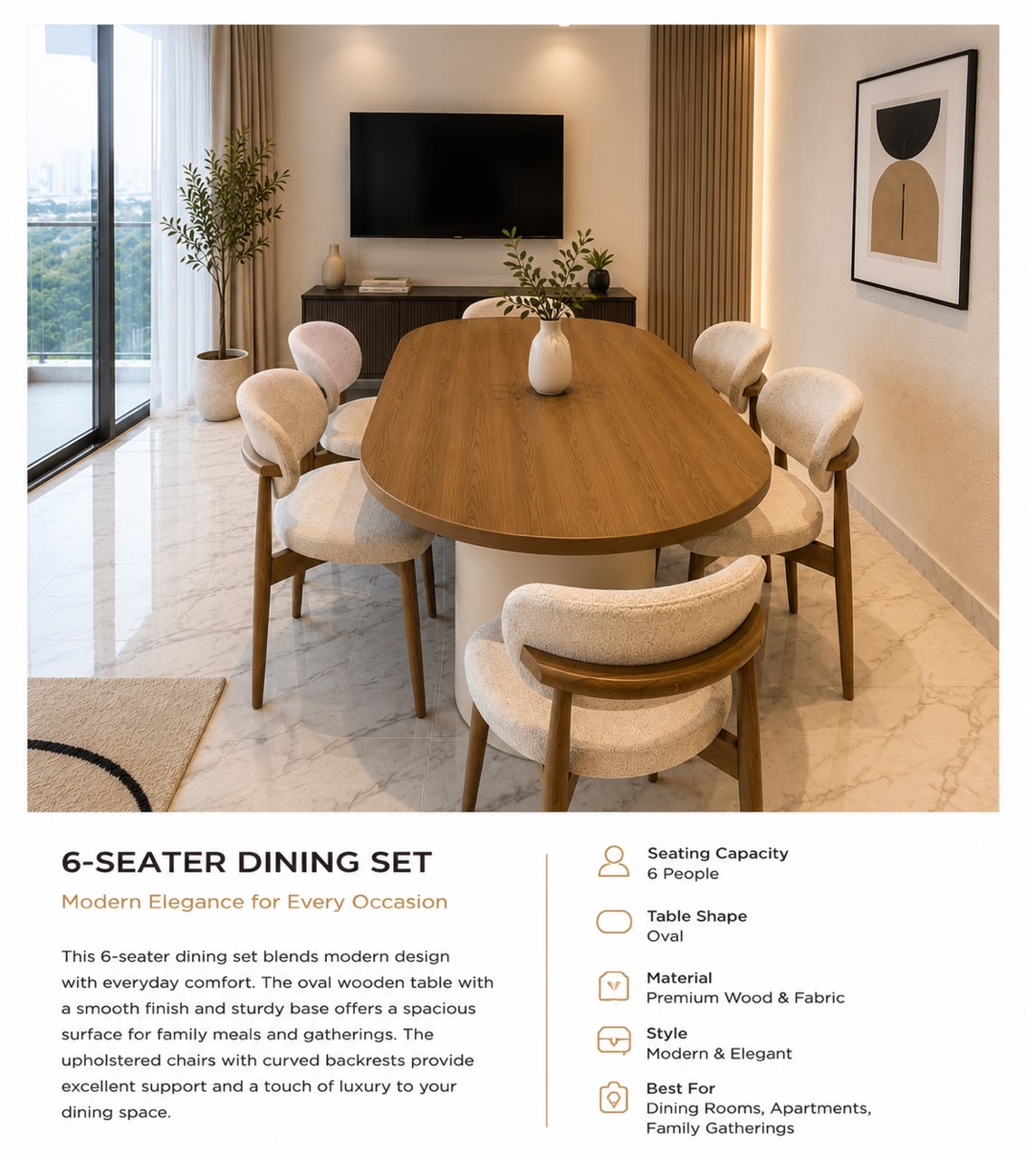 6 Seater Dining Set