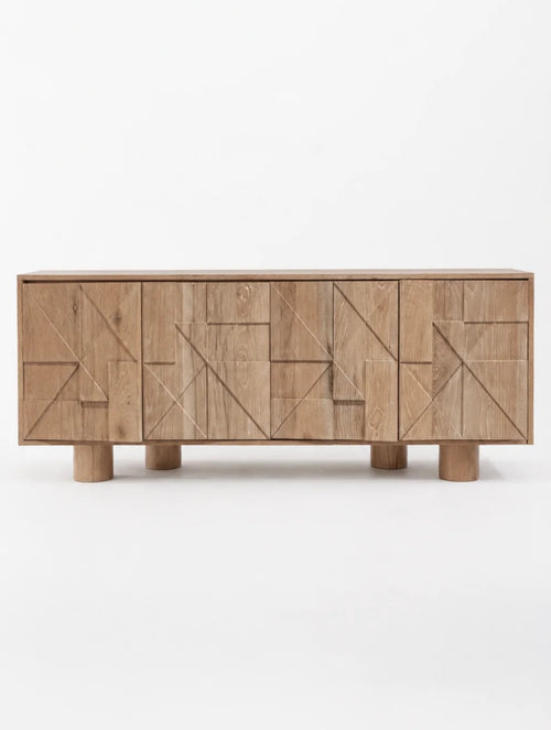 2026 Modern Geometric Solid Wood Sideboard
