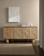 2026 Modern Geometric Solid Wood Sideboard
