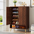 Modern walnut wooden shoe cabinet