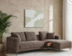 Modern L-Shaped Corduroy Sectional Sofa