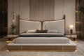 Modern Luxury 2026 Curved Upholstered Bed – Premium Wooden Frame