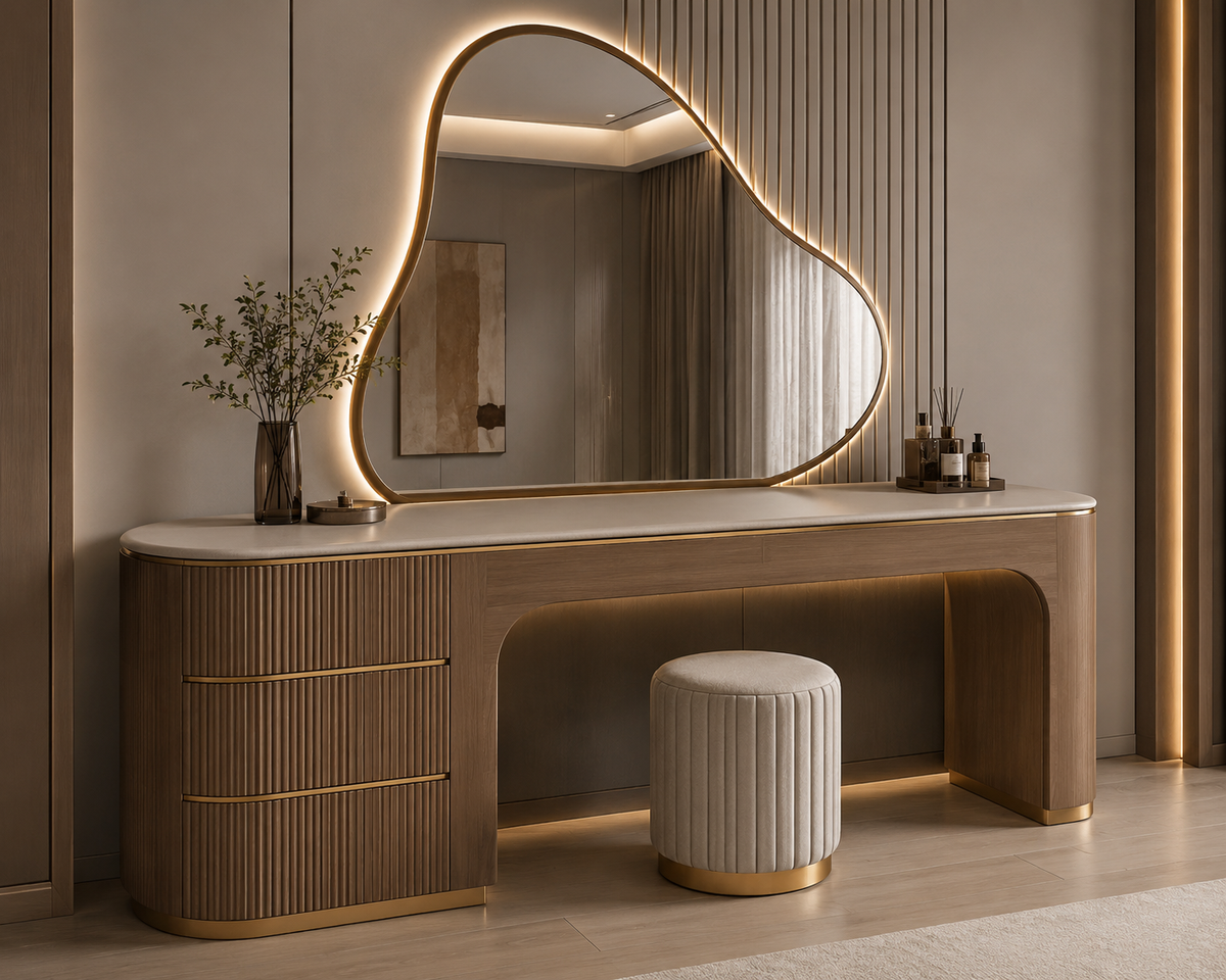 Modern Luxury 2026 Dresser Table with Organic LED Mirror