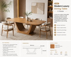 2026 Modern Luxury Sculptural Dining Table – 6 Seater