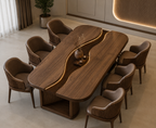 2026 Exclusive Design – Luxury Sculptural 6-Seater Dining Table Set