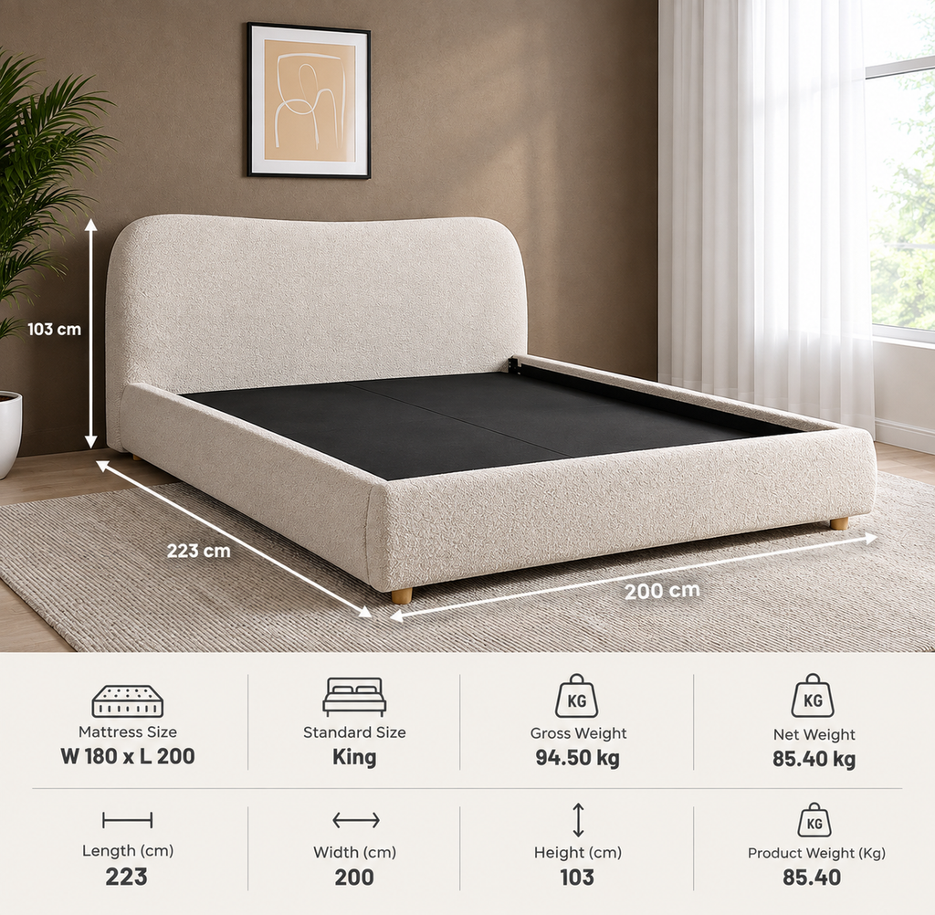 Luxury Upholstered King Size Bed | Modern 2026 Design | Premium Bedroom Bed