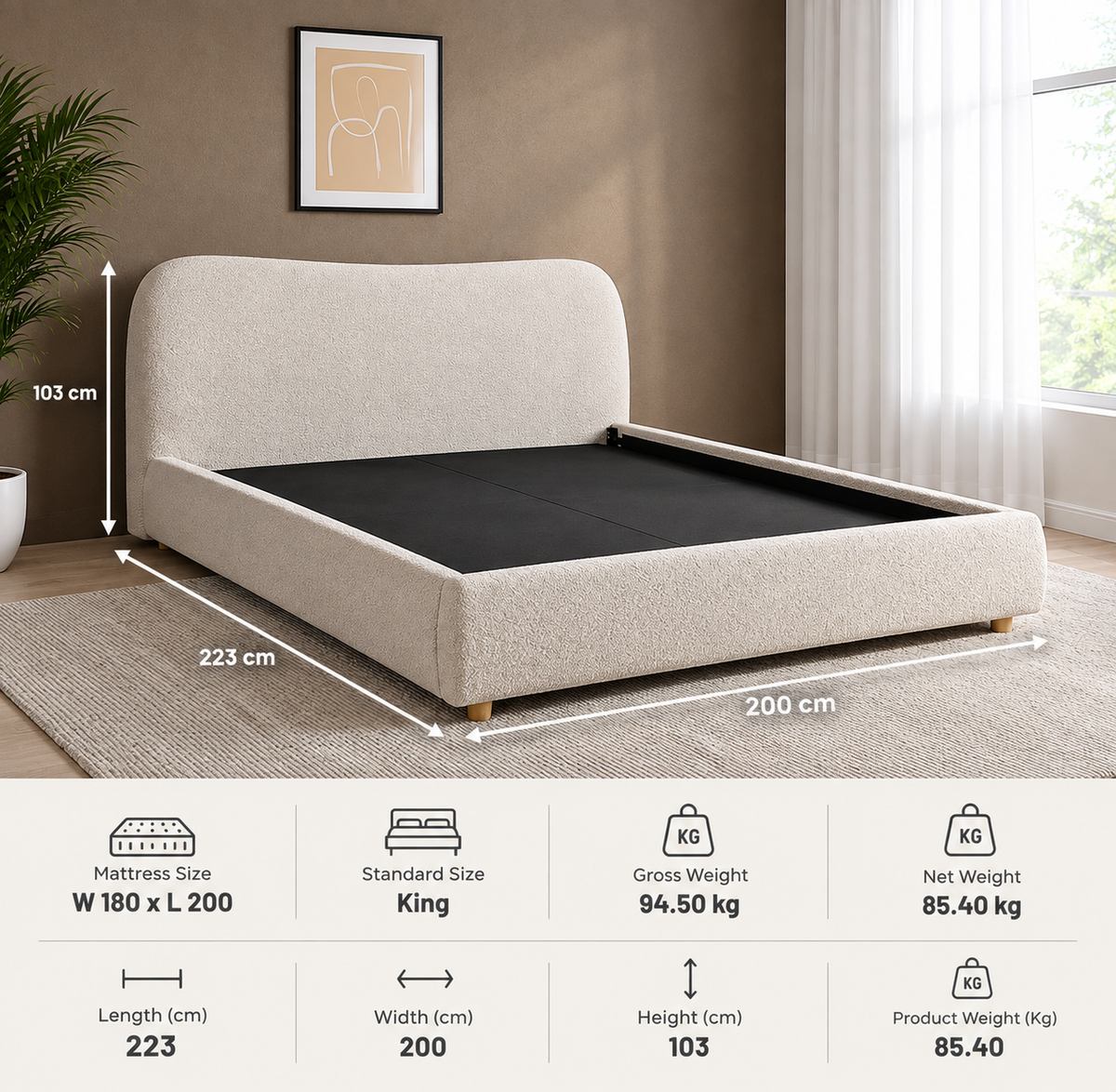 Luxury Upholstered King Size Bed | Modern 2026 Design | Premium Bedroom Bed