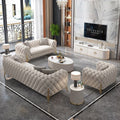 White Tufted Sofa Set