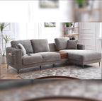 Modern L-Shaped Corduroy Sectional Sofa